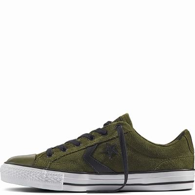 Converse Star Player Camo Suede Low Tops Womens - Black/White Shoes (642YTGFA)